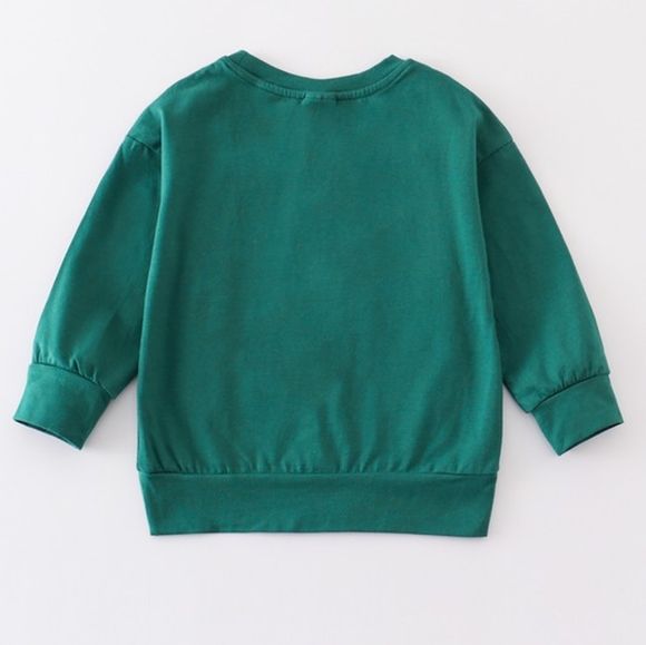 Kid Holiday Sweatshirt NWT Green Christmas Trees Boy or Girl - Picture 3 of 5